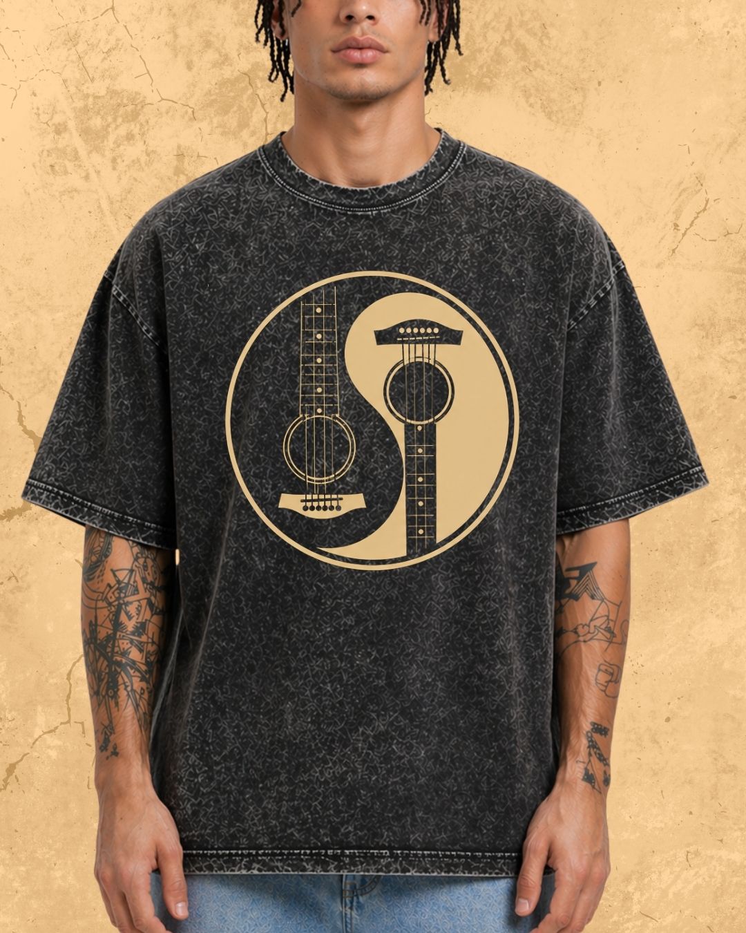 Yin Yang Guitar Cotton Tshirt