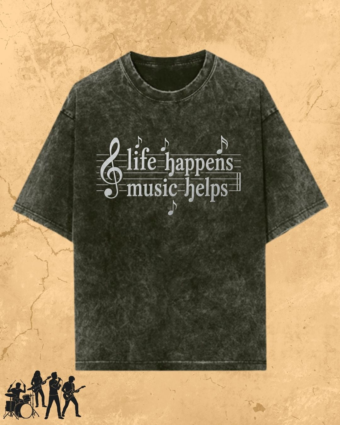 Life Happens Music Helps Cotton Tshirt
