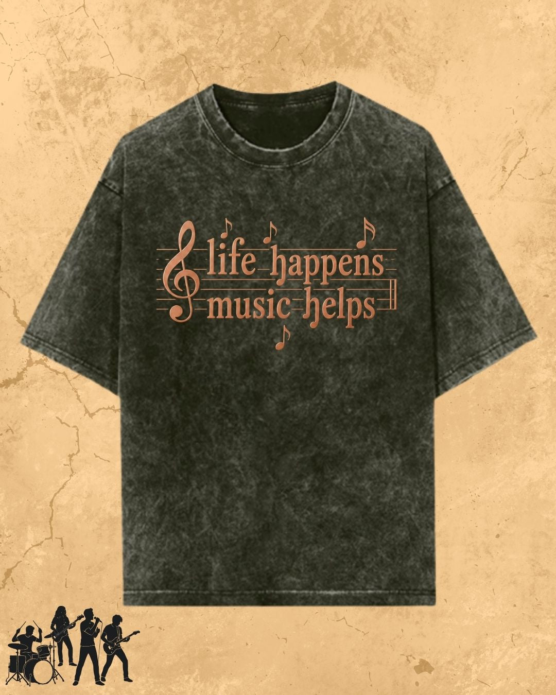 Life Happens Music Helps Cotton Tshirt