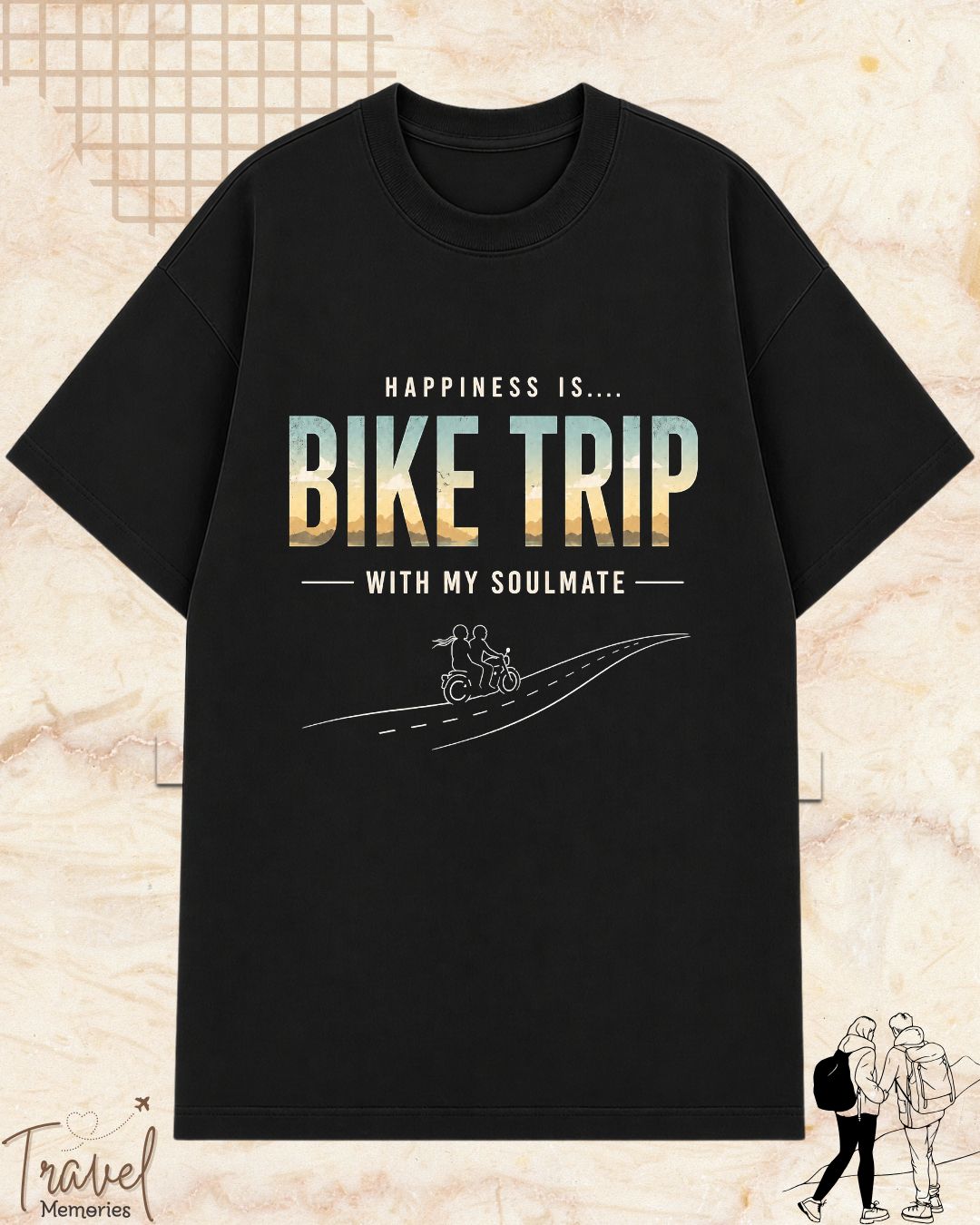 Happiness Is Travel Cotton Tshirt