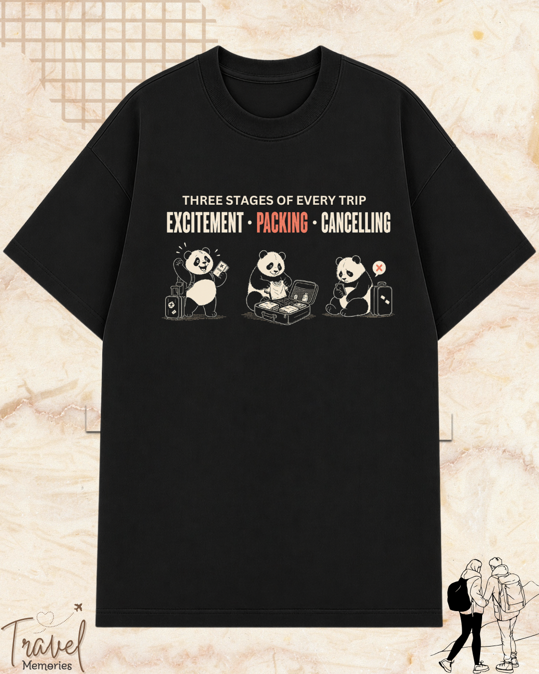 Three Stages of Every Trip Series 1 Travel Cotton Tshirt