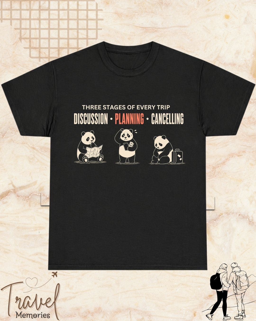 Three Stages of Every Trip Series 1 Travel Cotton Tshirt