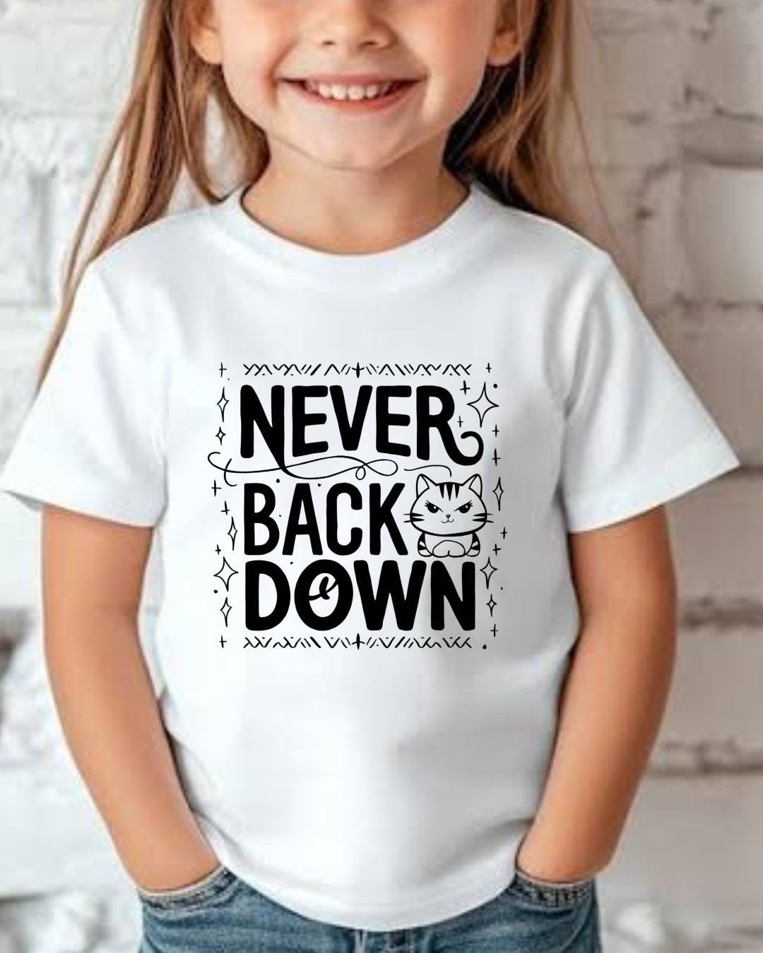 Never Back Down Kid Cotton Tshirt