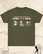 Three Stages of Every Trip Travel Cotton Tshirt Part 2