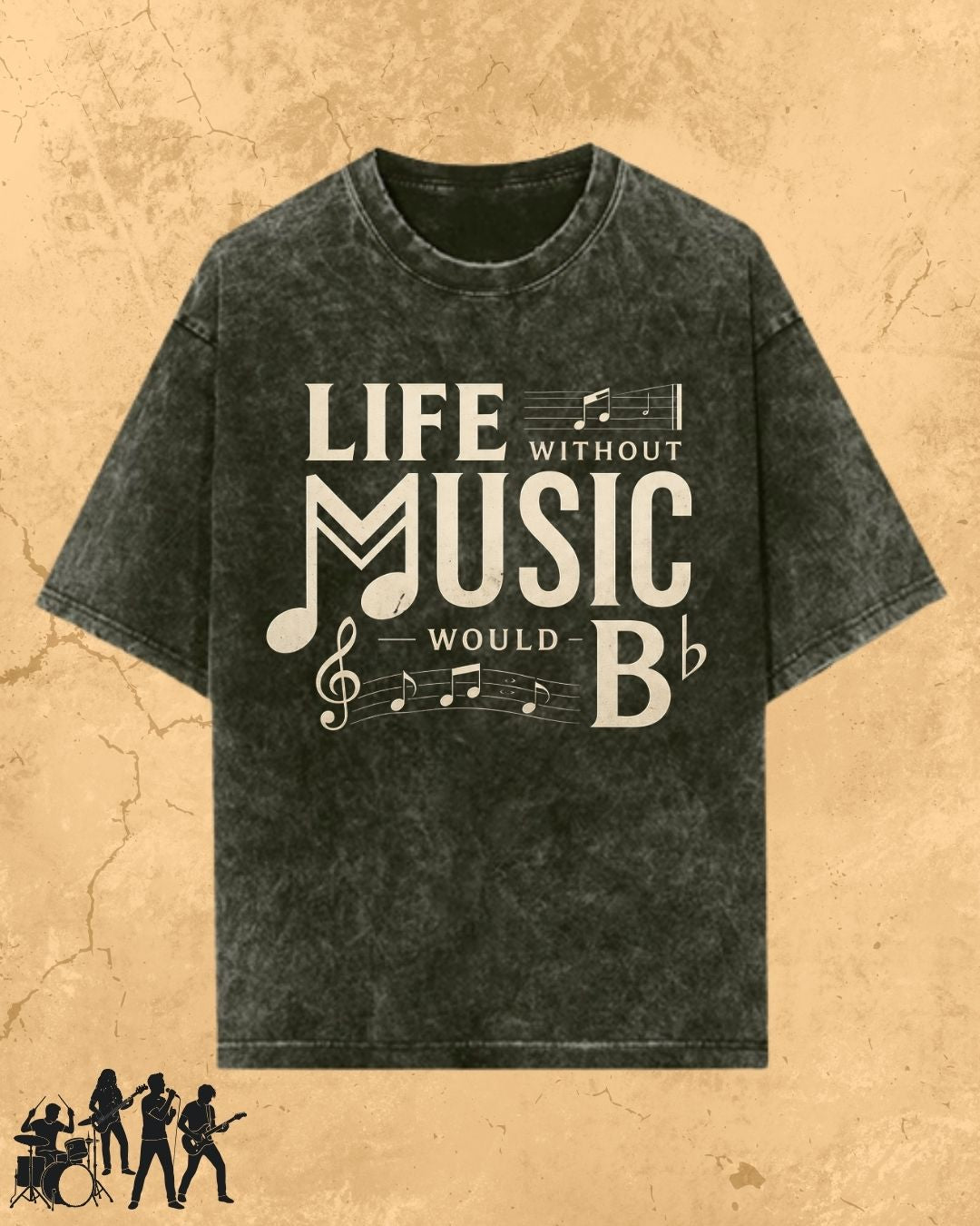 Life Without Music Would B Flat Cotton T-Shirt