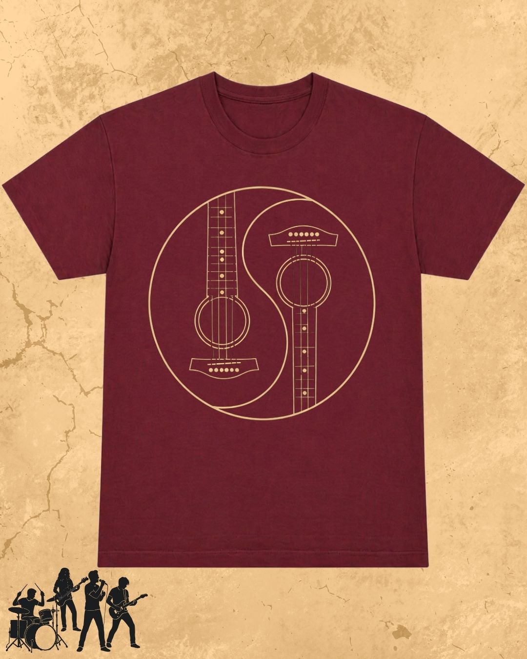Yin Yang Guitar Cotton Tshirt