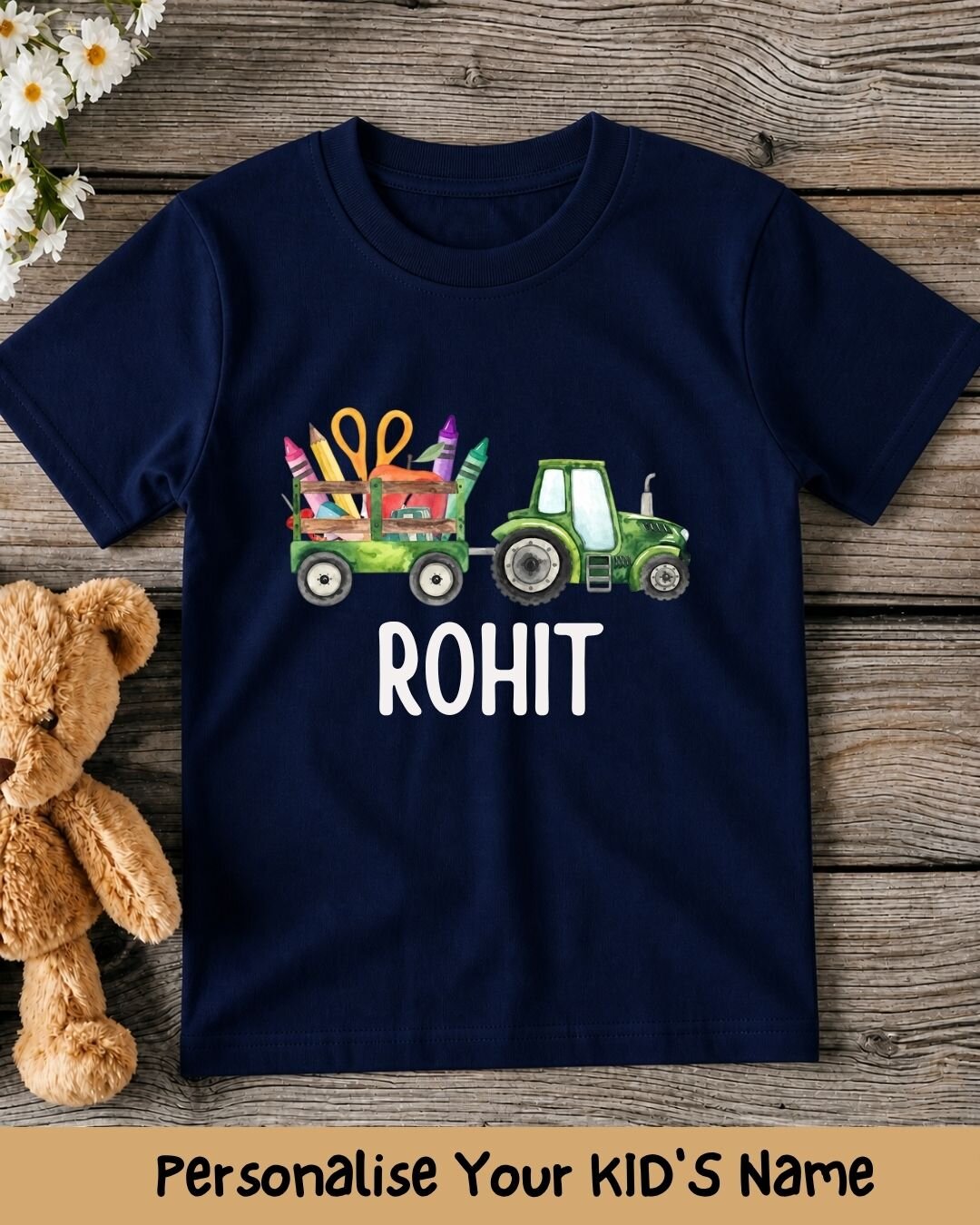 Colorful Crayon Custom Kid Cotton Tee