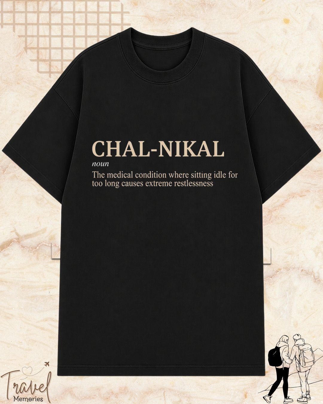 Hinglish Minimalist Dictionary Travel Cotton Tshirt
