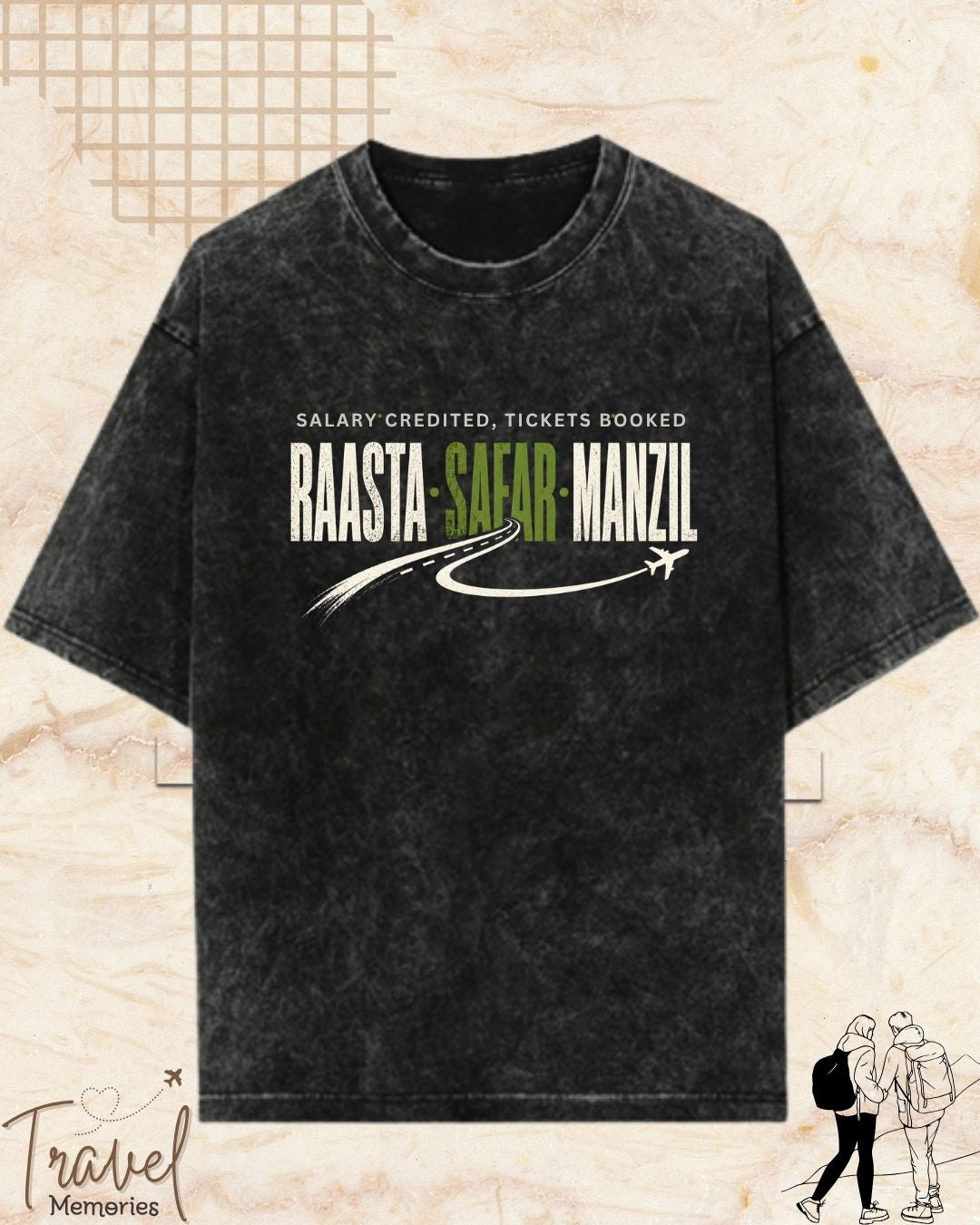 Raasta Safar Manzil Travel Cotton Tshirt