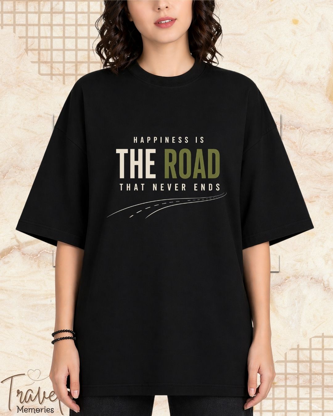 Happiness Is Travel Cotton Tshirt