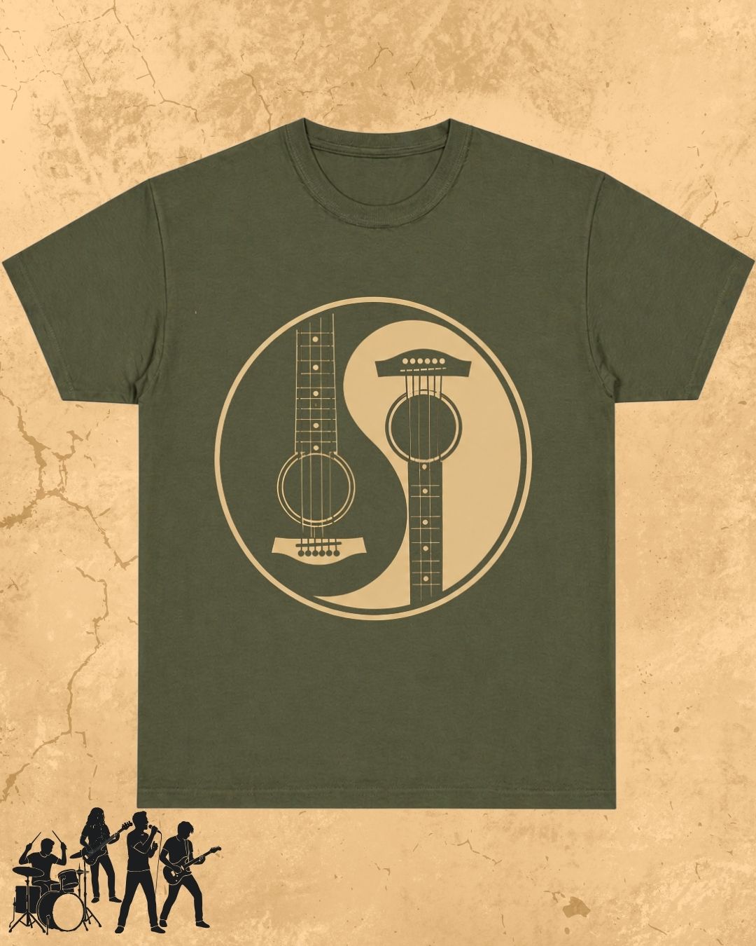 Yin Yang Guitar Cotton Tshirt