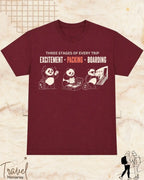Three Stages of Every Trip Travel Cotton Tshirt Part 2