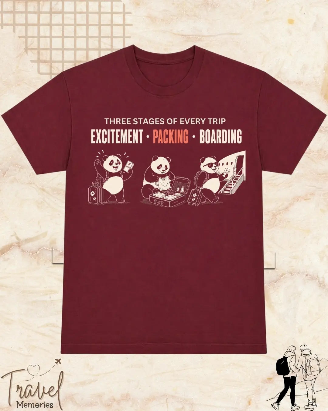 Three Stages of Every Trip Travel Cotton Tshirt Part 2