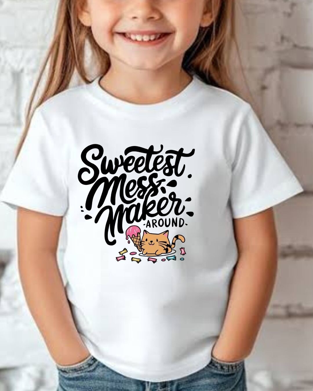 Cute Attitude Cat Kid Cotton Tee