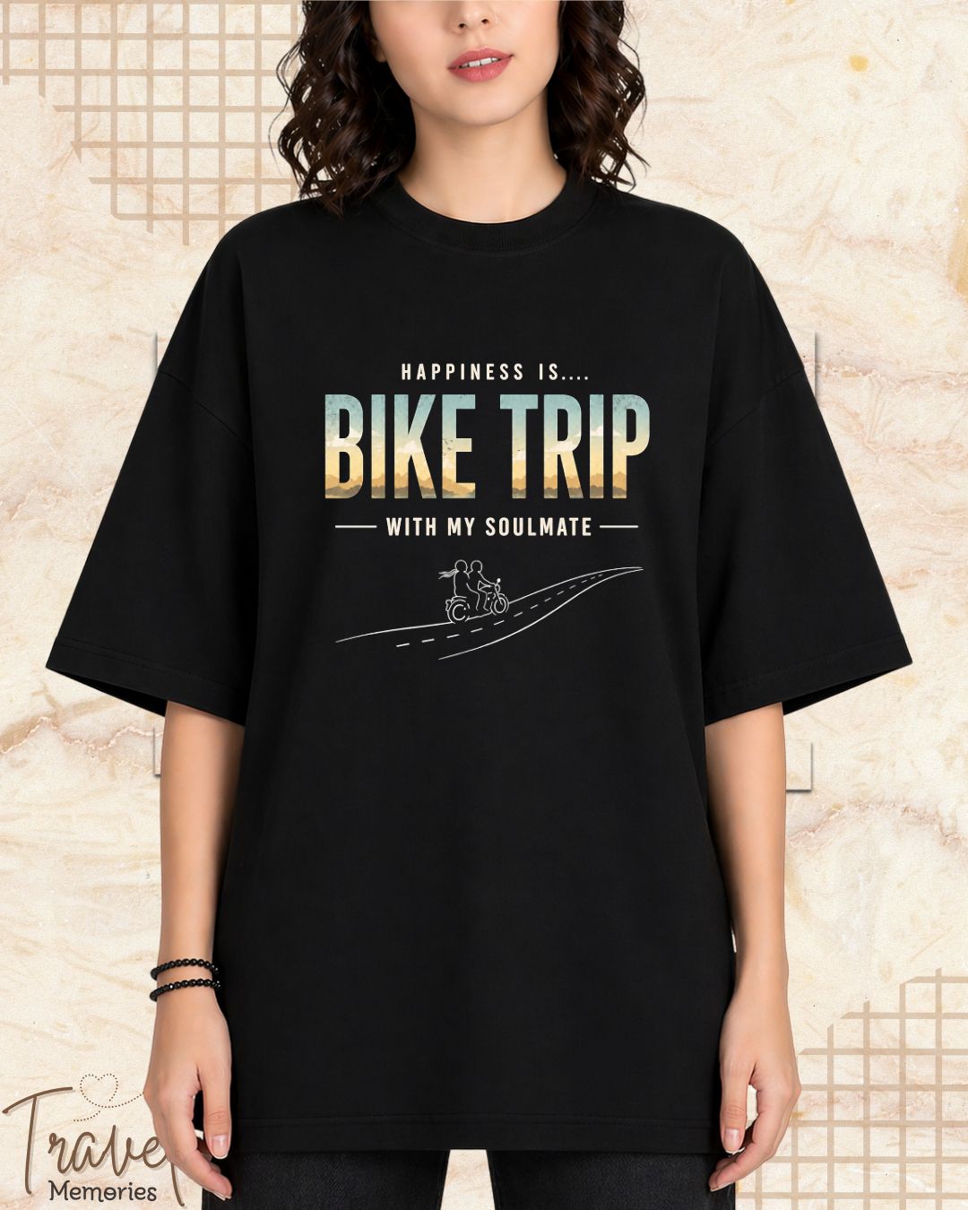 Happiness Is Travel Cotton Tshirt