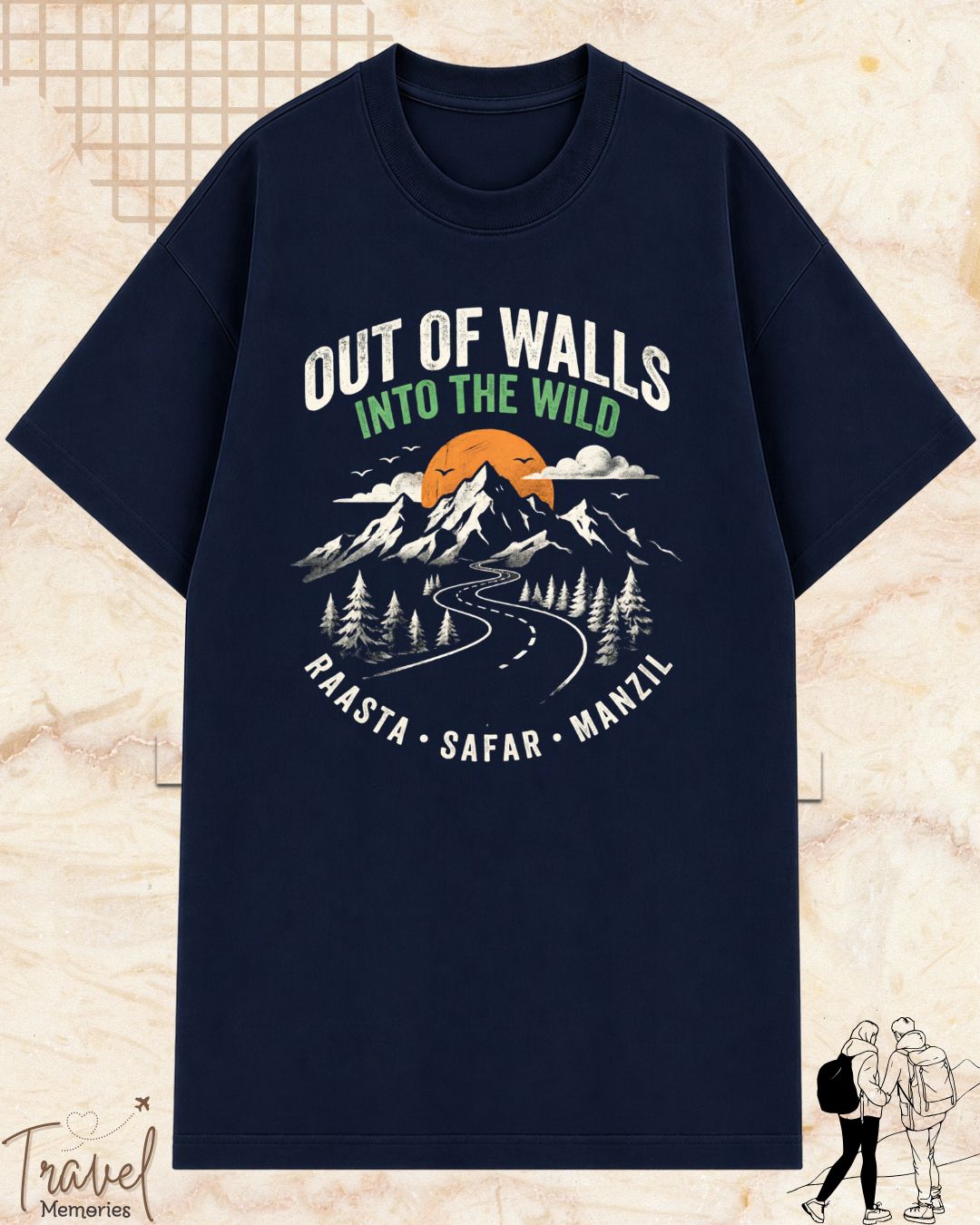 Raasta Safar Manzil Travel Cotton Tshirt
