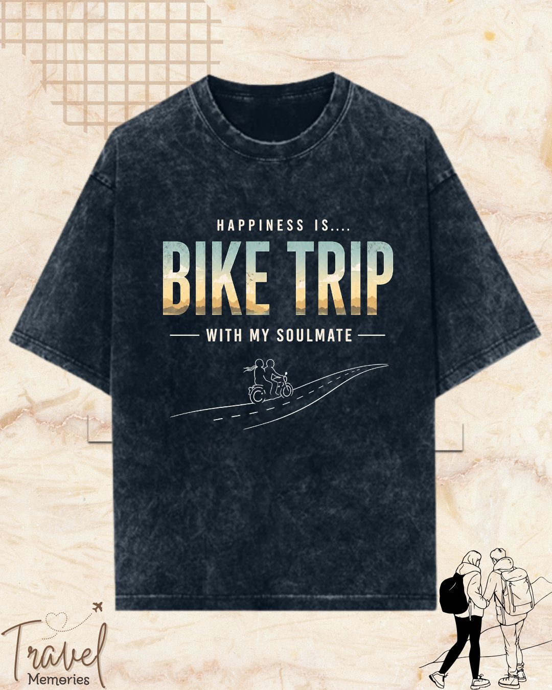 Happiness Is Travel Cotton Tshirt