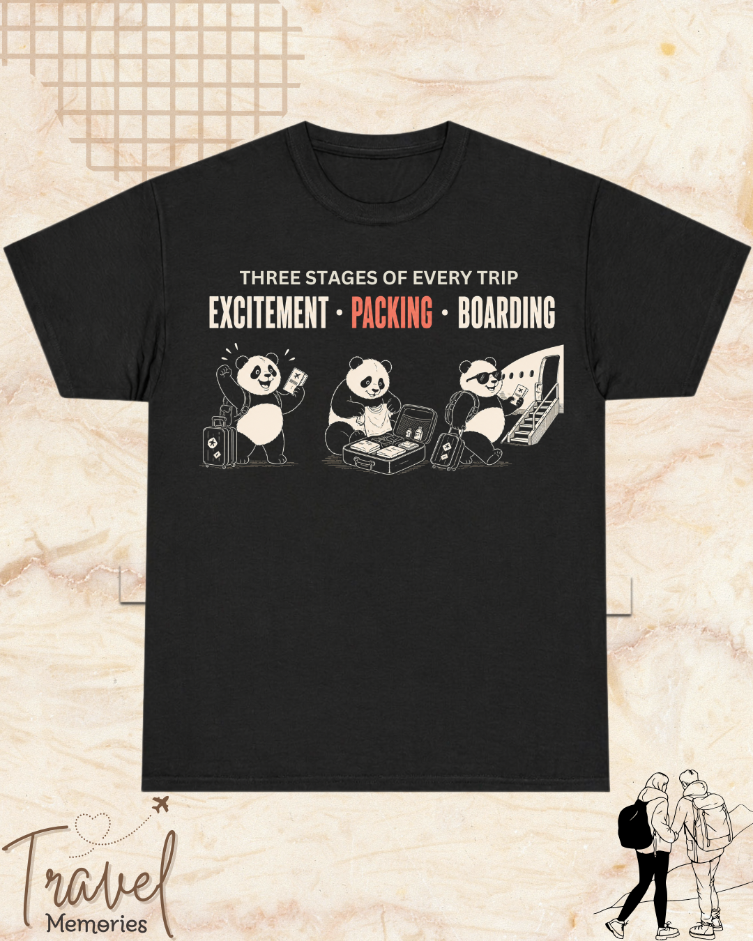 Three Stages of Every Trip Series 1 Travel Cotton Tshirt