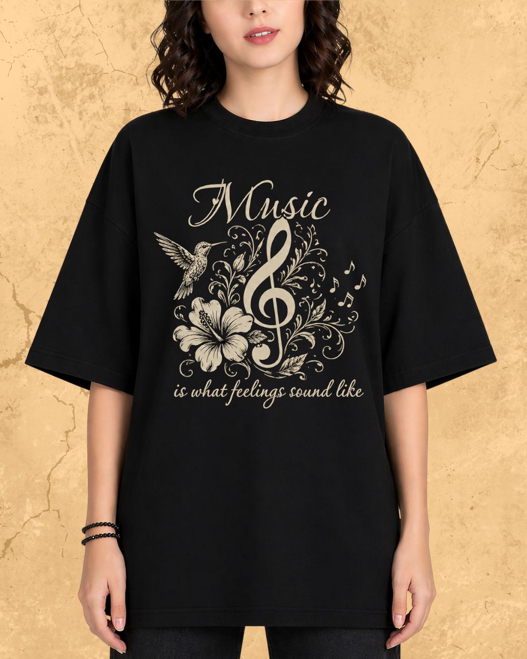 Music Is What Feelings Sound Like Cotton Tee