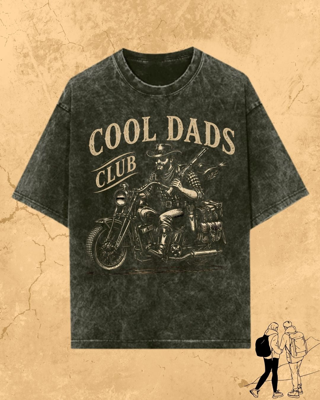 Vintage Cool Dad's Motorcycle Cotton Tshirt