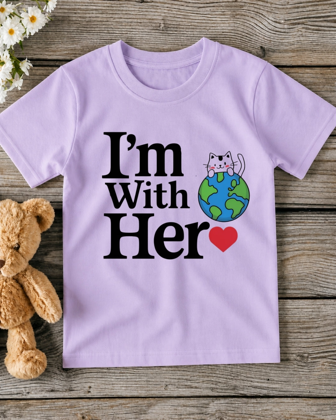 I'm With Her Kid Cotton Tshirt