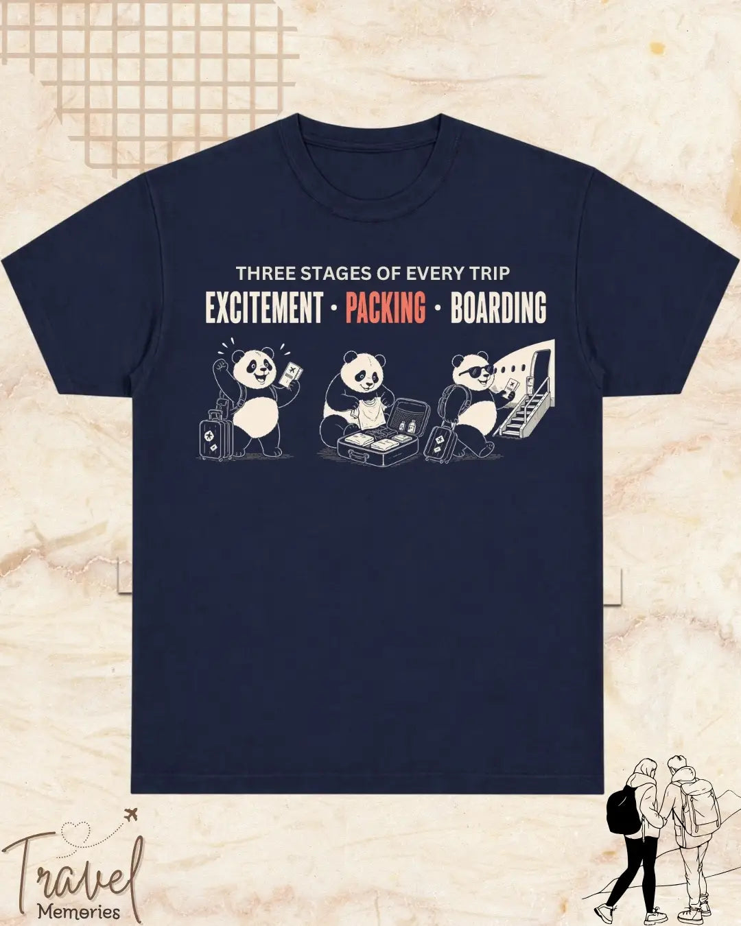 Three Stages of Every Trip Travel Cotton Tshirt Part 2