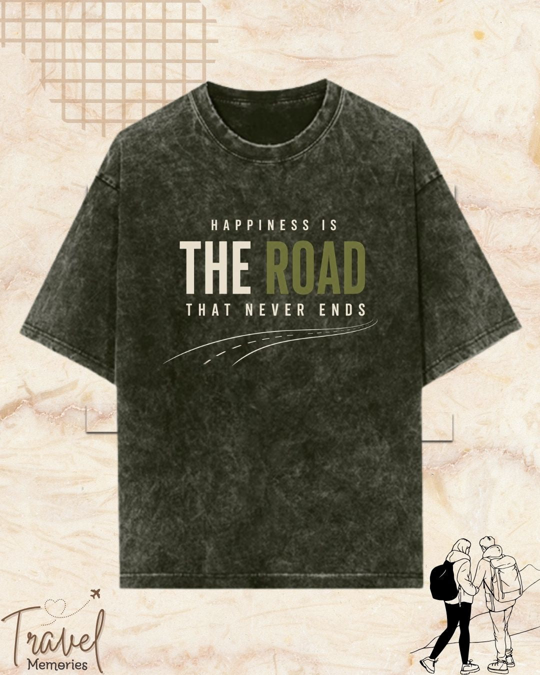 Happiness Is Travel Cotton Tshirt