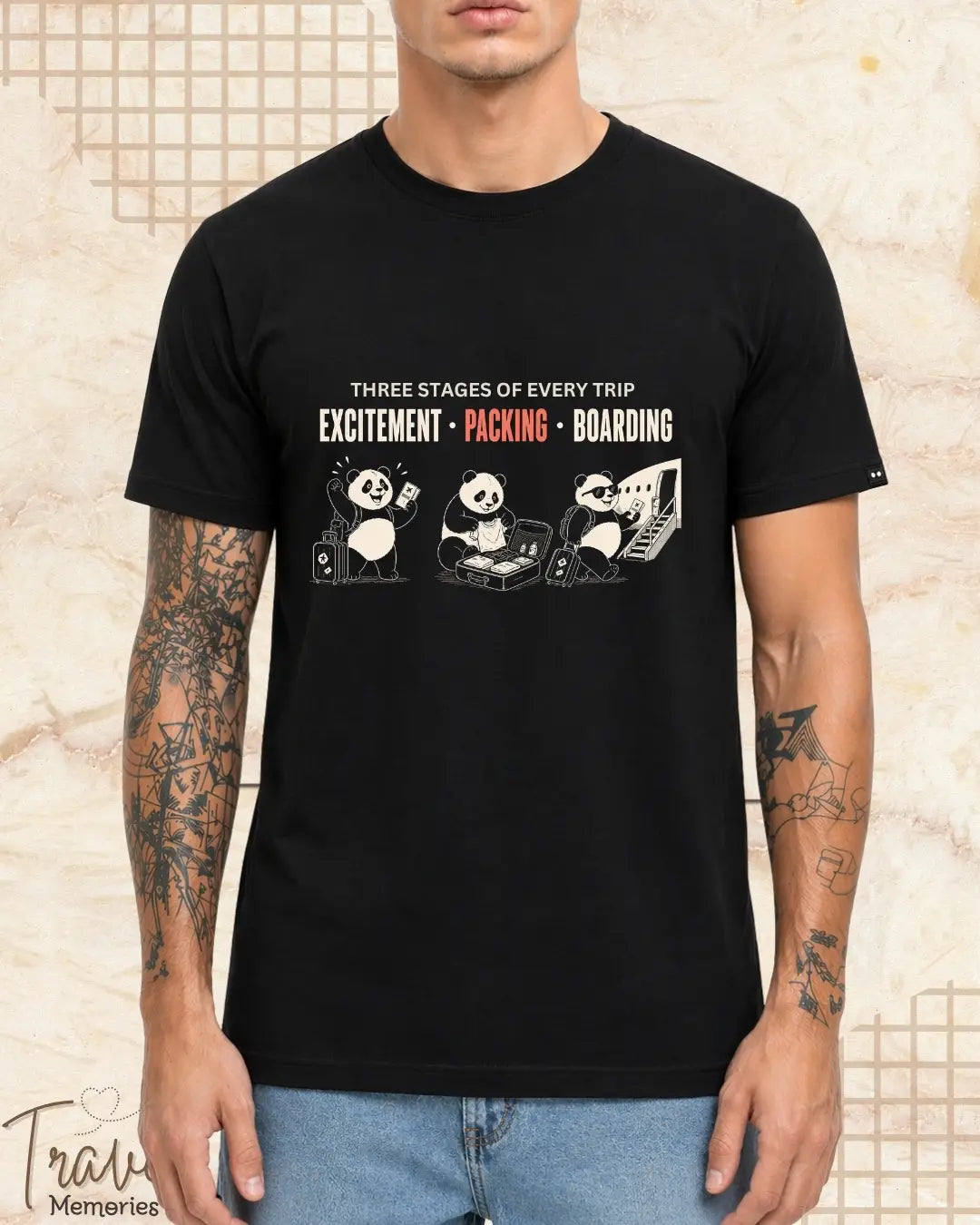 Three Stages of Every Trip Travel Cotton Tshirt Part 2