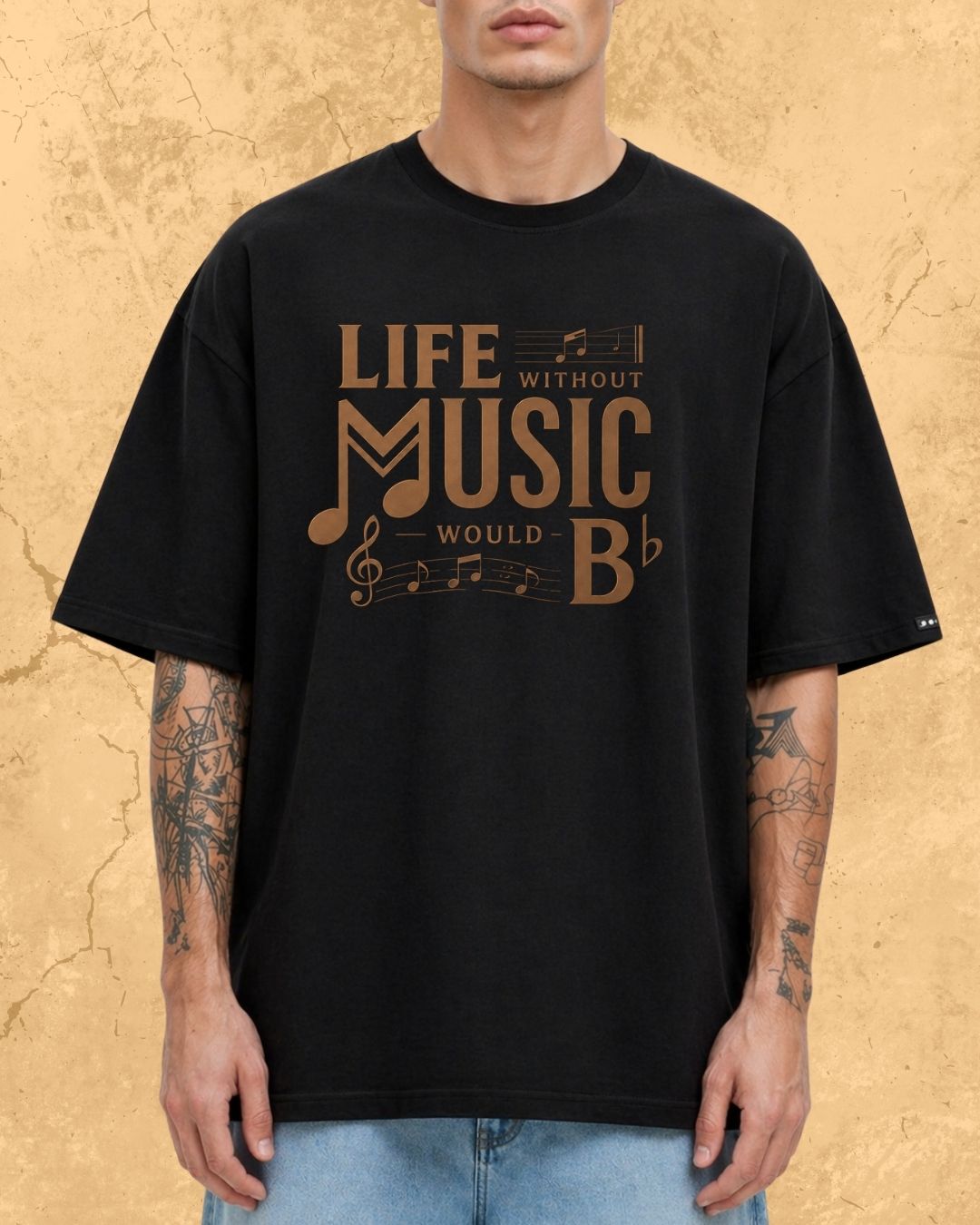 Life Without Music Would B Flat Cotton T-Shirt