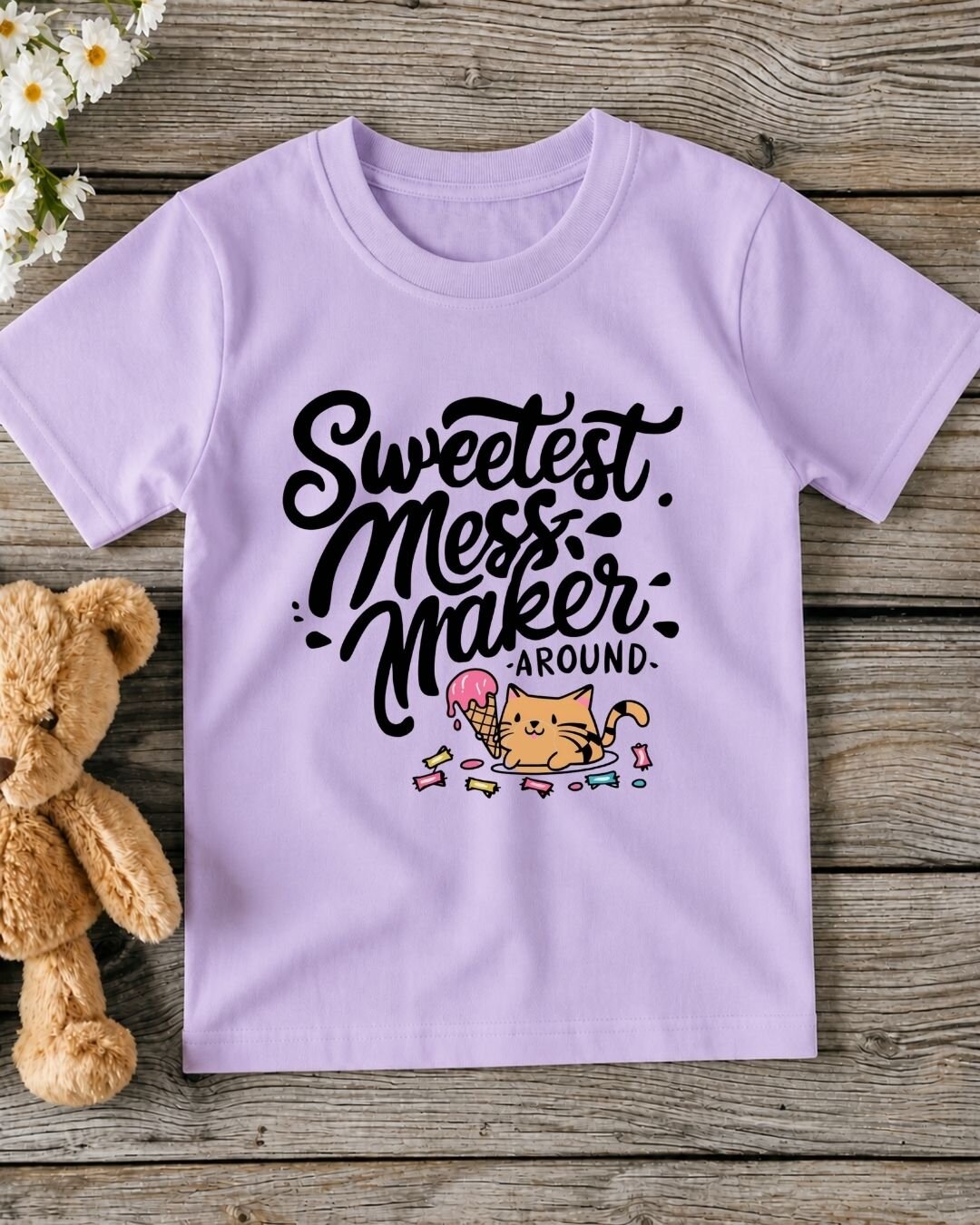 Cute Attitude Cat Kid Cotton Tee