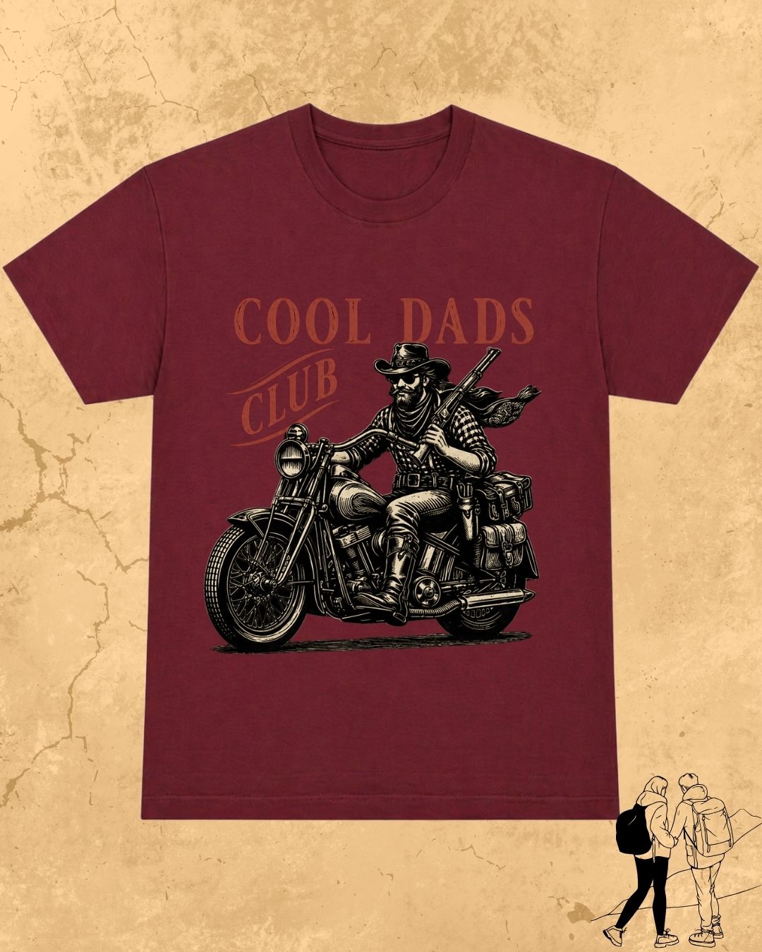 Vintage Cool Dad's Motorcycle Cotton Tshirt