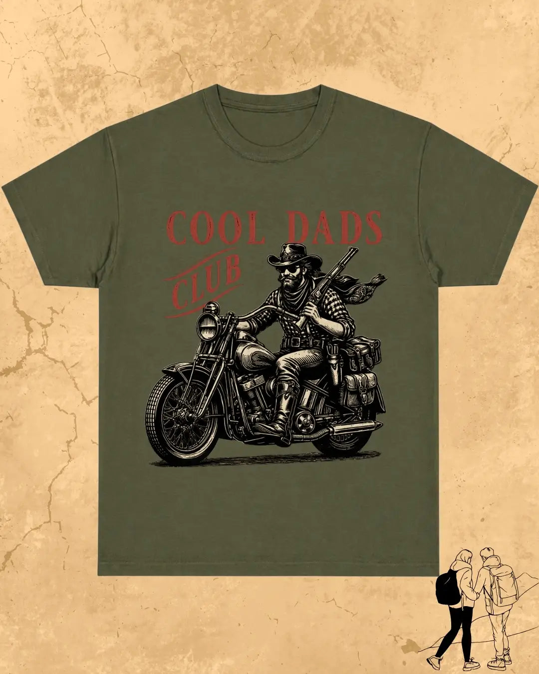 Vintage Cool Dad's Motorcycle Cotton Tshirt