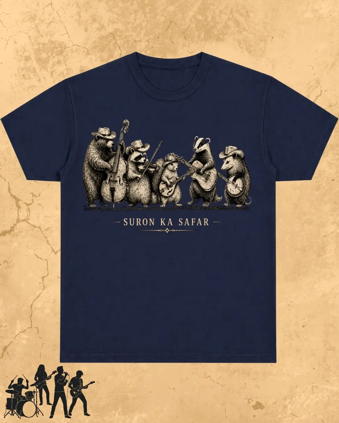 Folk Band Animals Music T-Shirt