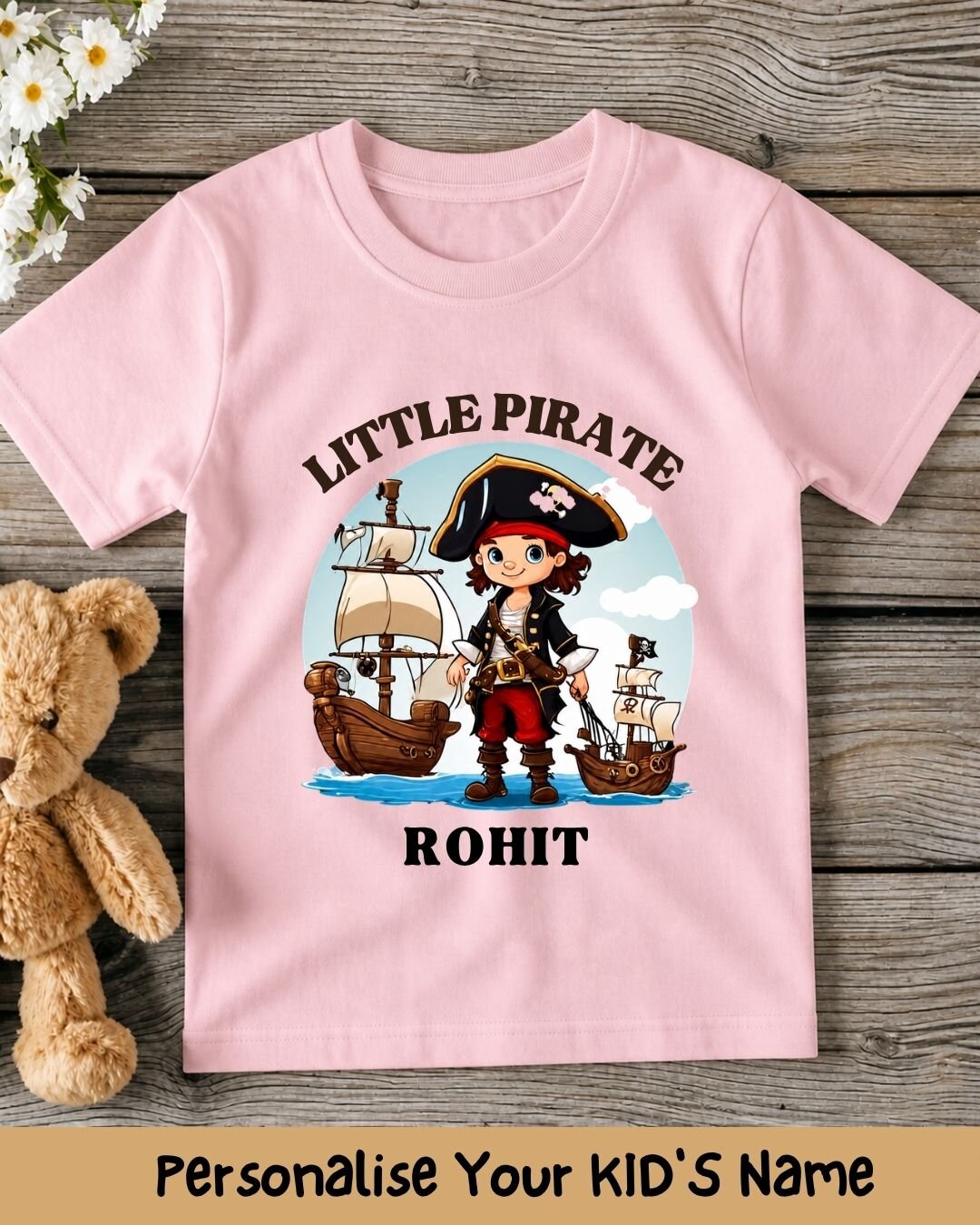 Karate & Pirate Theme Custom Kid Cotton Tee