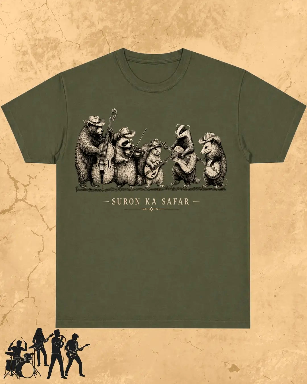 Folk Band Animals Music T-Shirt