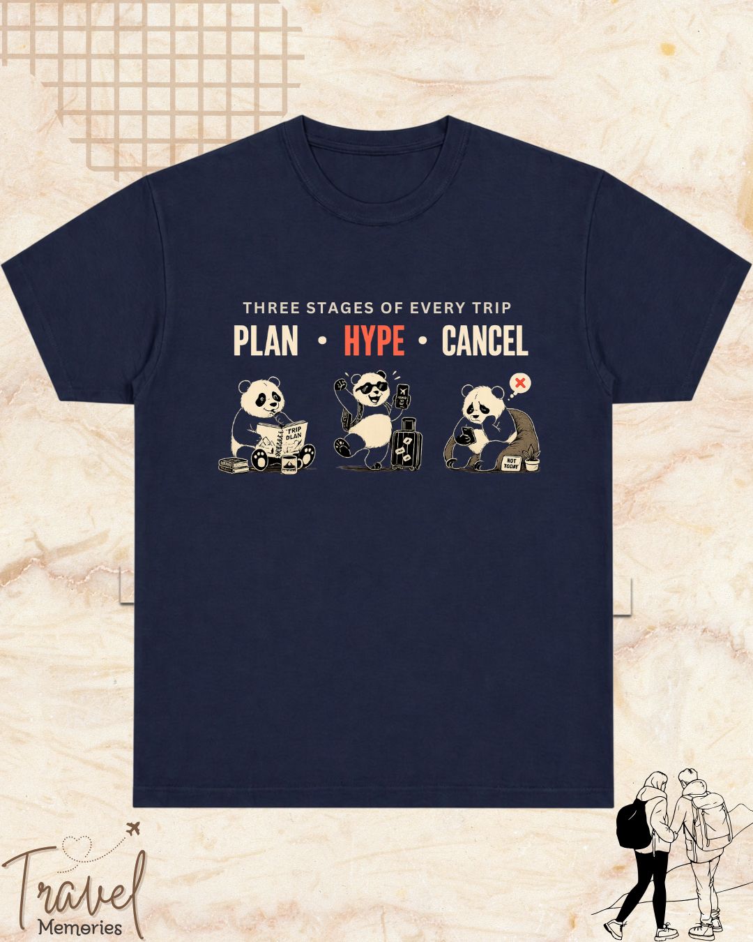 Three Stages of Every Trip Series 2 Travel Cotton Tshirt