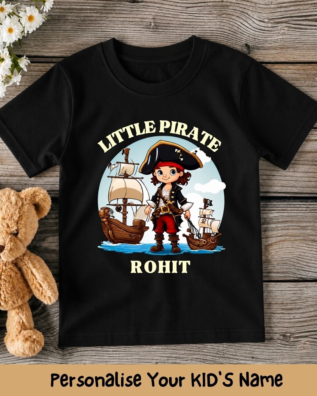 Karate & Pirate Theme Custom Kid Cotton Tee