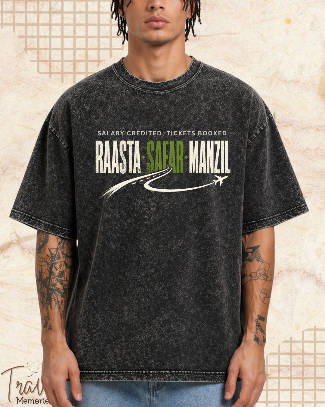 Raasta Safar Manzil Travel Cotton Tshirt