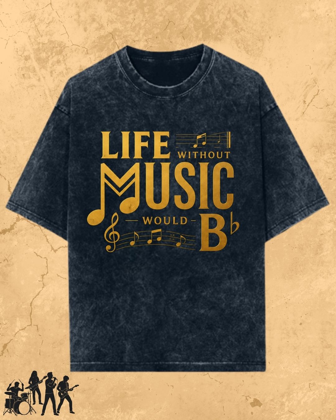 Life Without Music Would B Flat Cotton T-Shirt