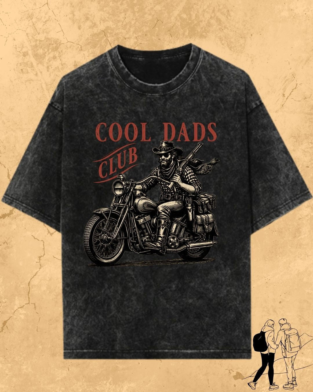 Vintage Cool Dad's Motorcycle Cotton Tshirt