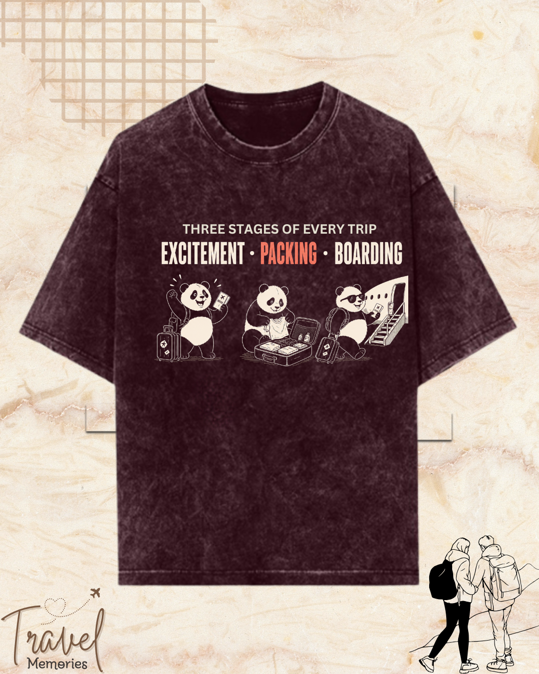 Three Stages of Every Trip Series 1 Travel Cotton Tshirt