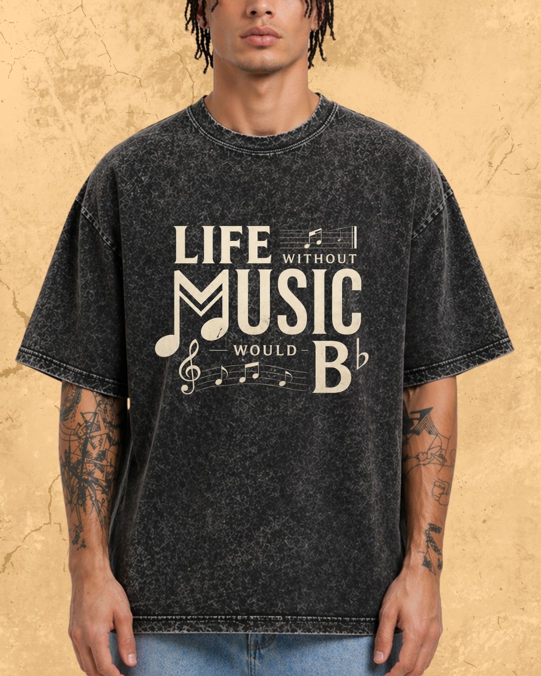Life Without Music Would B Flat Cotton T-Shirt