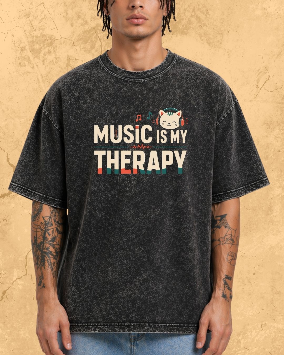 Purrfect Groove Cotton Tee