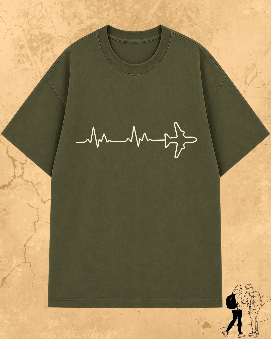 Minimalist Wanderline Travel Cotton Tshirt