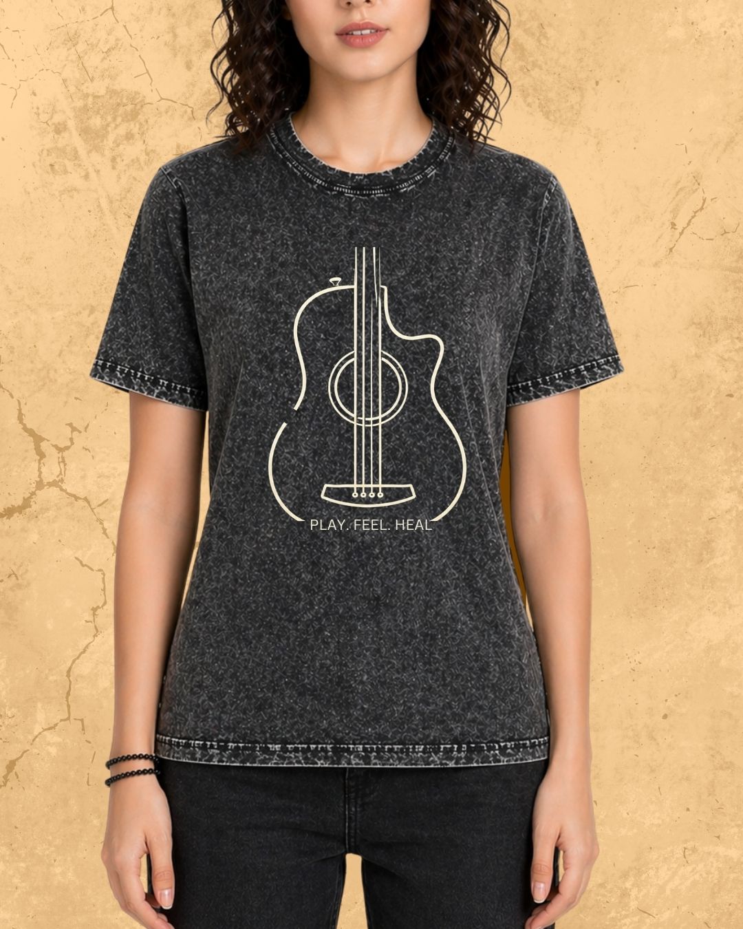 Minimal Guitar Music Cotton T-Shirt