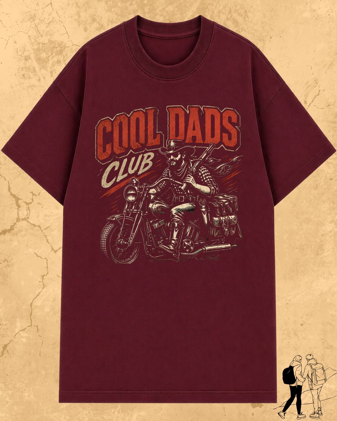 Vintage Cool Dad's Motorcycle Cotton Tshirt