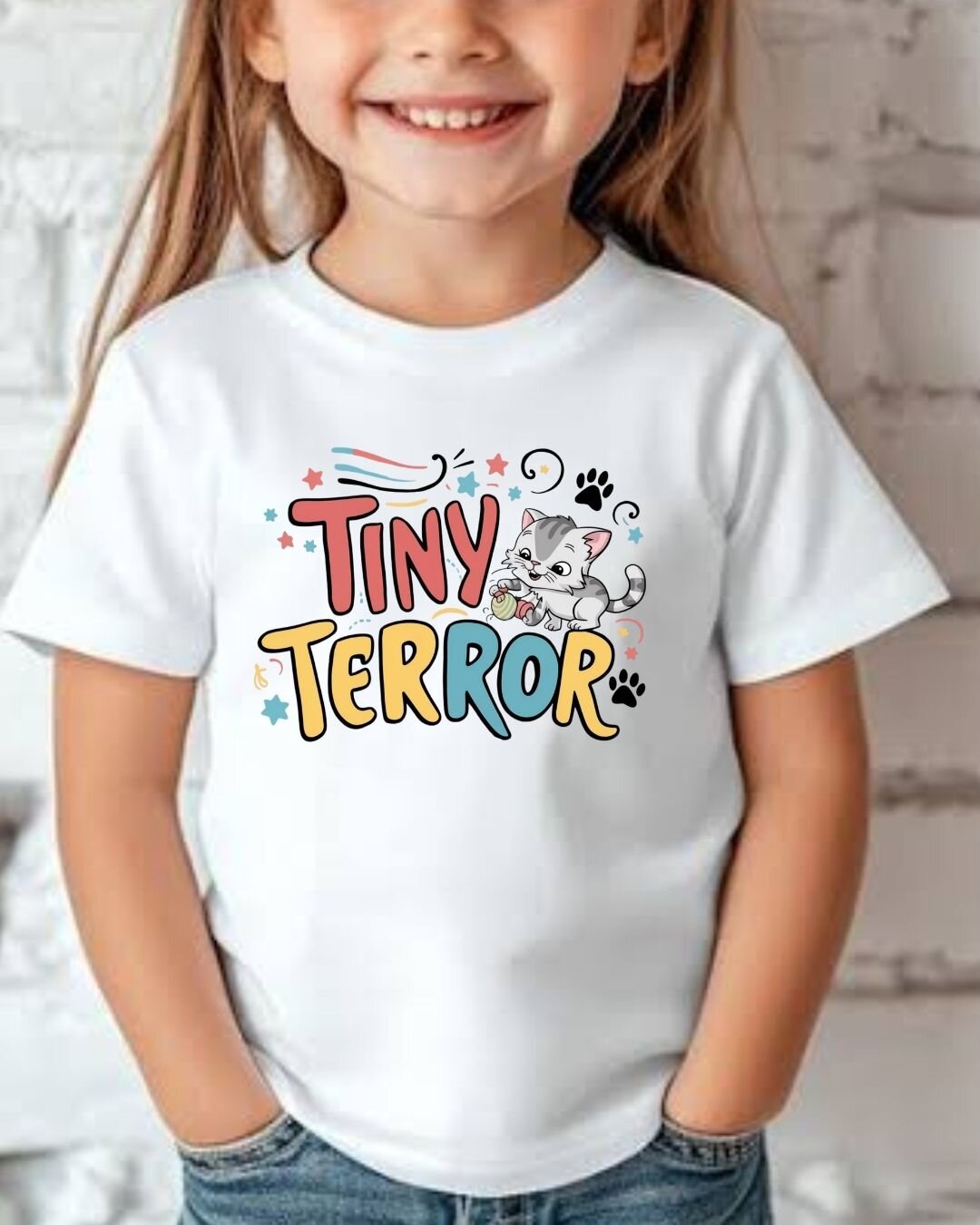 Cute Attitude Cat Kid Cotton Tee