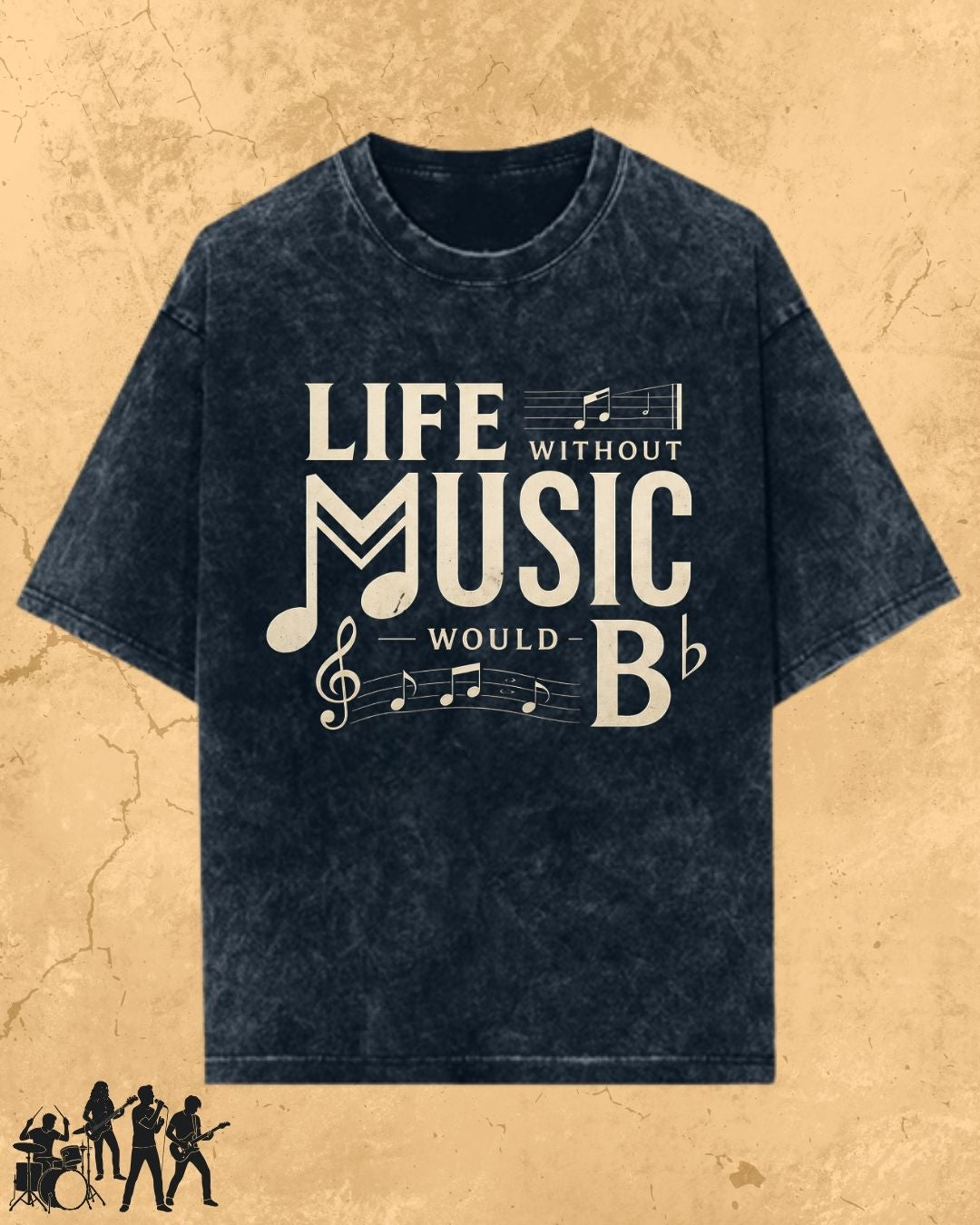 Life Without Music Would B Flat Cotton T-Shirt