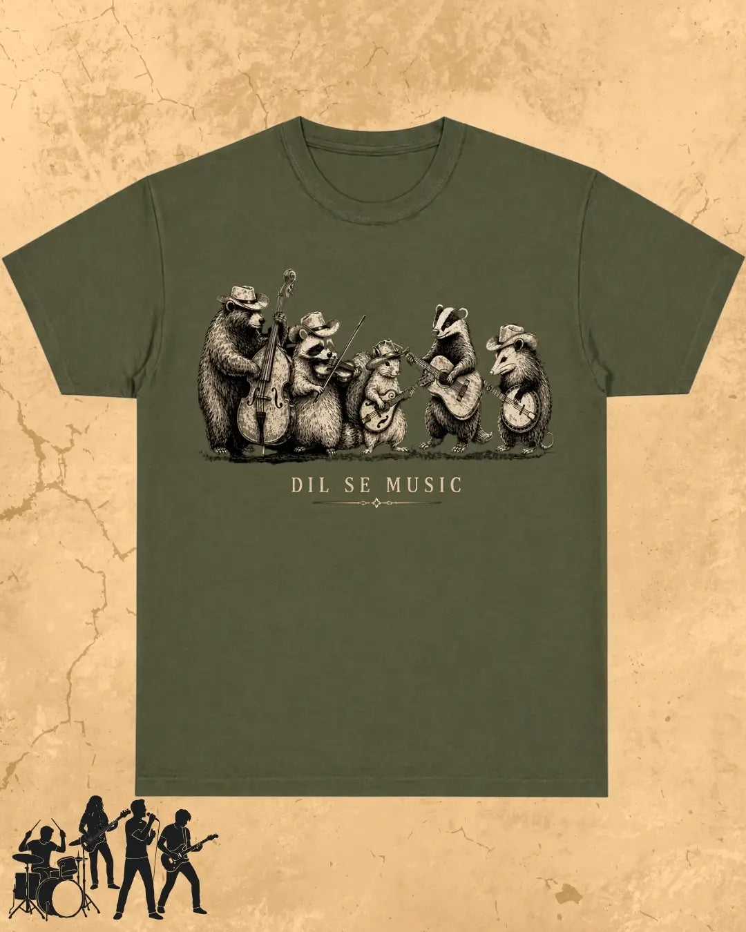 Folk Band Animals Music T-Shirt