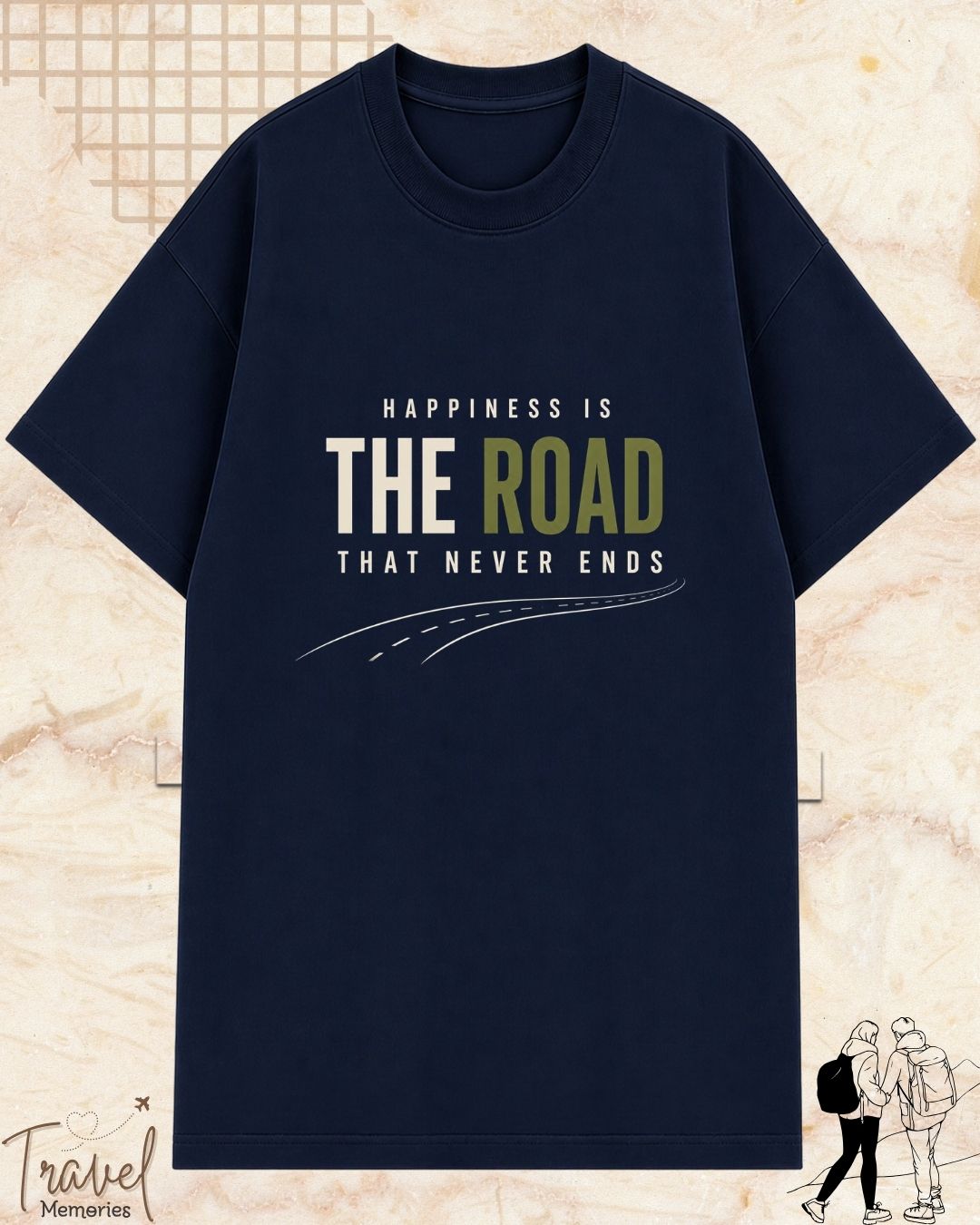 Happiness Is Travel Cotton Tshirt